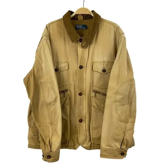 Vintage Polo Ralph Lauren Men Barn Chore Field Hunting Coat Jacket XL Tan Canvas - Picture 3 of 11